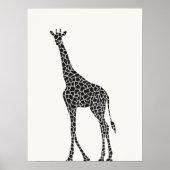 Mooie zwarte en witte wilde Giraffe Poster (Voorkant)