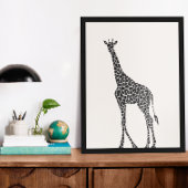 Mooie zwarte en witte wilde Giraffe Poster