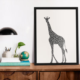 Mooie zwarte en witte wilde Giraffe Poster