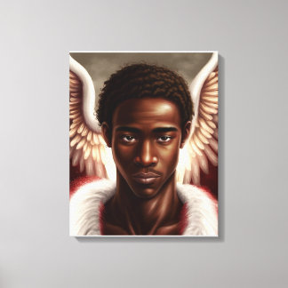 Mooie zwarte engel canvas afdruk