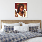 Mooie zwarte engel canvas afdruk (Insitu (Slaapkamer))