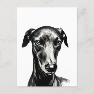 Mooie zwarte Galgo-illustratie voor Hondenliefhebb Briefkaart