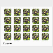 mooie zwarte gele vlinder foto vierkante sticker (Vel)