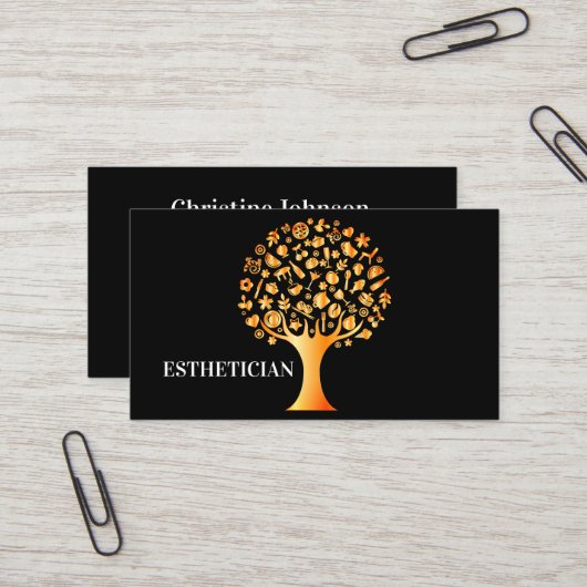 Mooie zwarte gouden boom van het visitekaartje van (Voorkant / Achterkant in situ)