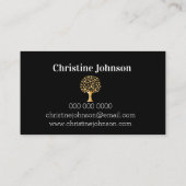 Mooie zwarte gouden boom van het visitekaartje van (Achterkant)