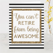 Mooie zwarte gouden glitter Happy Retirement Big Kaart (Gele Bloem)