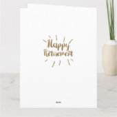 Mooie zwarte gouden glitter Happy Retirement Big Kaart (Achterkant)