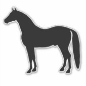 Mooie zwarte hengst paard silhouet sticker (Voorkant)