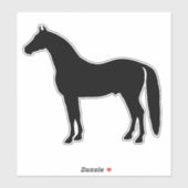 Mooie zwarte hengst paard silhouet sticker (Vel)
