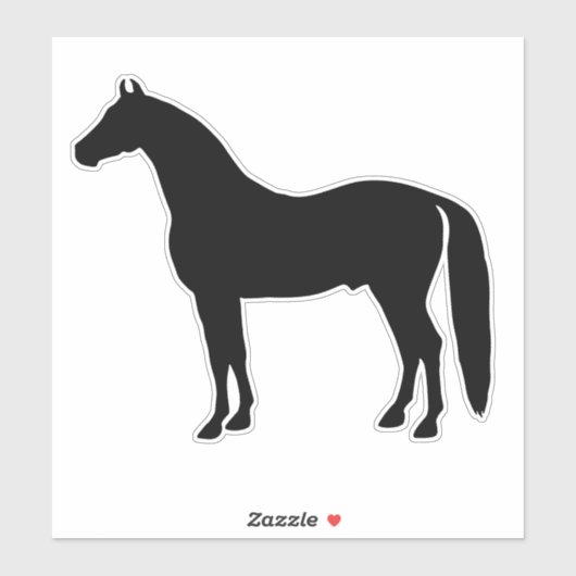 Mooie zwarte hengst paard silhouet sticker (Vel)