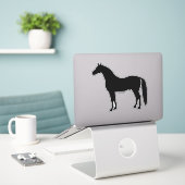 Mooie zwarte hengst paard silhouet sticker (Laptop op bureau)
