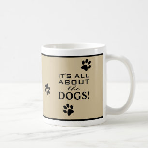 Mooie Zwarte Hond Pootafdruk Hond Liefhebber Typog Koffiemok