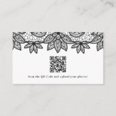 Mooie zwarte kant Deel de liefde bruiloft Informatiekaartje (Achterkant)