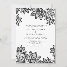 Mooie zwarte kant vintage bruiloft