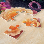 Mooie Zwarte Kat Bloementuin Legpuzzel (Zijkant)
