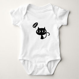 Mooie Zwarte Kat Cartoon Grappige Baby Grafische Romper