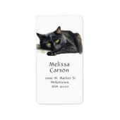 Mooie zwarte kat etiket (Voorkant)
