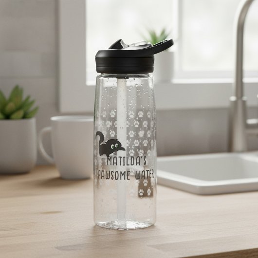 Mooie Zwarte Kat Naam Leuke Waterfles