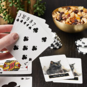 Mooie Zwarte Kat Personaliseerbaar Pokerkaarten (Insitu)