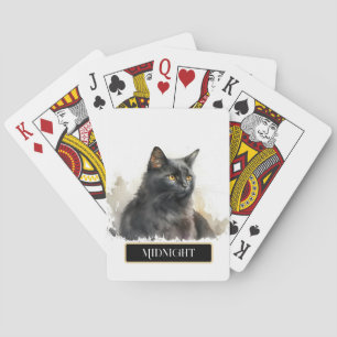 Mooie Zwarte Kat Personaliseerbaar Pokerkaarten