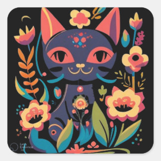 Mooie zwarte kat Sticker