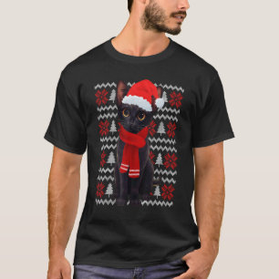 Mooie Zwarte Katten Kerstmis Verschrikkelijke Trui T-shirt