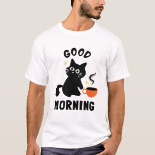 mooie zwarte katten t-shirt