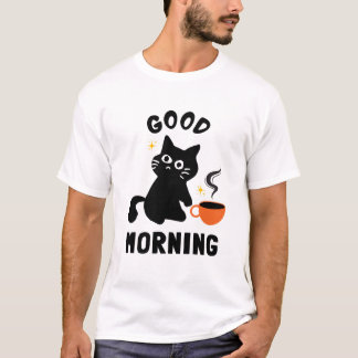 mooie zwarte katten t-shirt