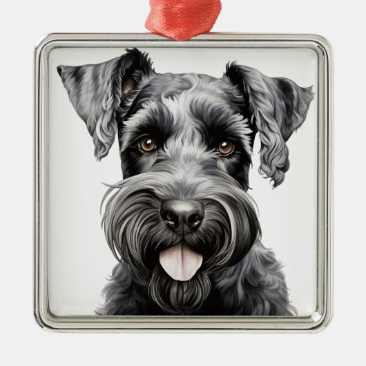 MOOIE ZWARTE KERRY BLUE TERRIER HOND METALEN ORNAMENT (Voorkant)