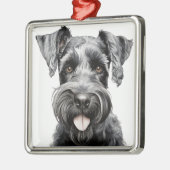 MOOIE ZWARTE KERRY BLUE TERRIER HOND METALEN ORNAMENT (Links)