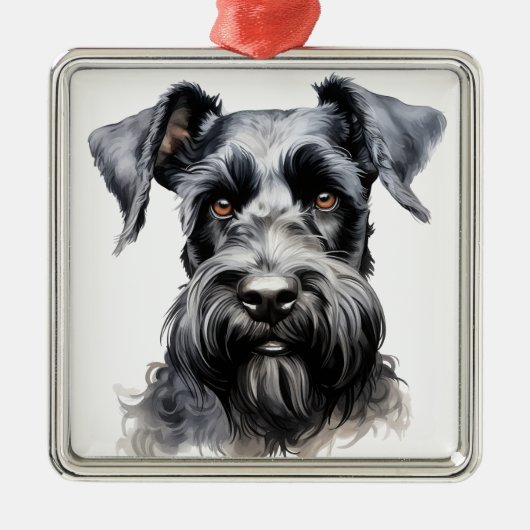 MOOIE ZWARTE KERRY BLUE TERRIER HOND METALEN ORNAMENT (Voorkant)