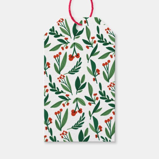 Mooie zwarte kerst in het gebergte cadeaulabel (Voorkant)