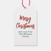 Mooie zwarte kerst in het gebergte cadeaulabel (Achterkant)