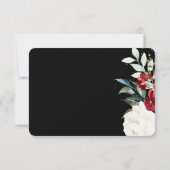 Mooie zwarte kerstbruiloft RSVP kaartje (Achterkant)