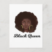 Mooie zwarte koningin briefkaart (Voorkant)