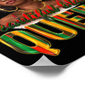 Mooie zwarte koningin druipend Afro Melanin Junete Poster (Hoek)