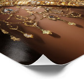 Mooie zwarte koningin gouden kroon perfect poster (Hoek)