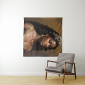 Mooie zwarte koningin gouden kroon wandkleed (In Situ (horizontaal))