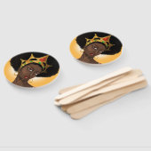 Mooie zwarte koningin handwaaier (Niet-gemonteerd)