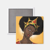 Mooie zwarte koningin magneet (Voorkant / Achterkant)