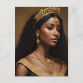 Mooie zwarte koningin met gouden kroon briefkaart (Voorkant)