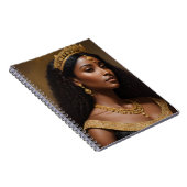 Mooie zwarte koningin met gouden kroon notitieboek (Rechterzijde)