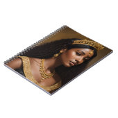 Mooie zwarte koningin met gouden kroon notitieboek (Linkerzijde)