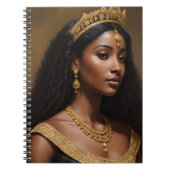 Mooie zwarte koningin met gouden kroon notitieboek (Voorkant)