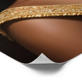 Mooie zwarte koningin met gouden kroon poster (Hoek)