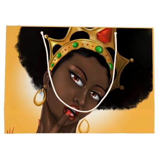 Mooie zwarte koningin, natuurlijk haar groot cadeauzakje (Achterkant)