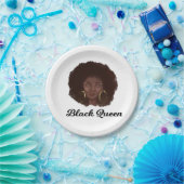 Mooie zwarte koningin papieren bordje (Feest)
