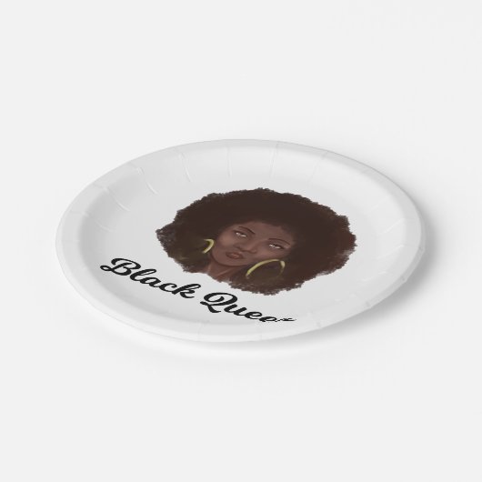 Mooie zwarte koningin papieren bordje (Gekanteld)