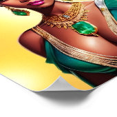 Mooie zwarte koningin poster (Hoek)