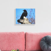 Mooie Zwarte Kraai Canvas Afdruk (Insitu (Woonkamer))
